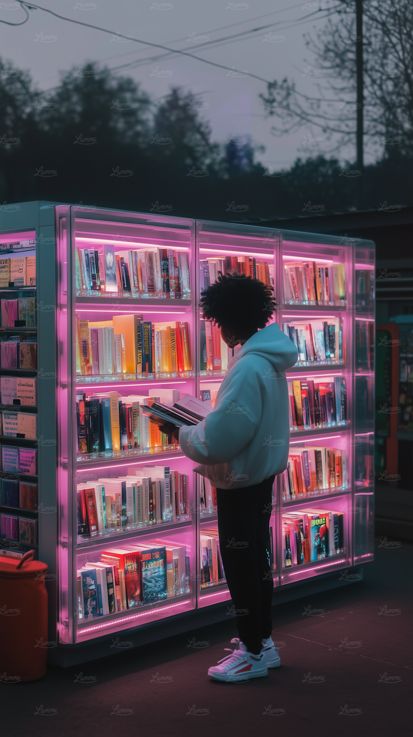 A teen deeply immersed in a fantasy novel, highlighting the engaging power of a good story.