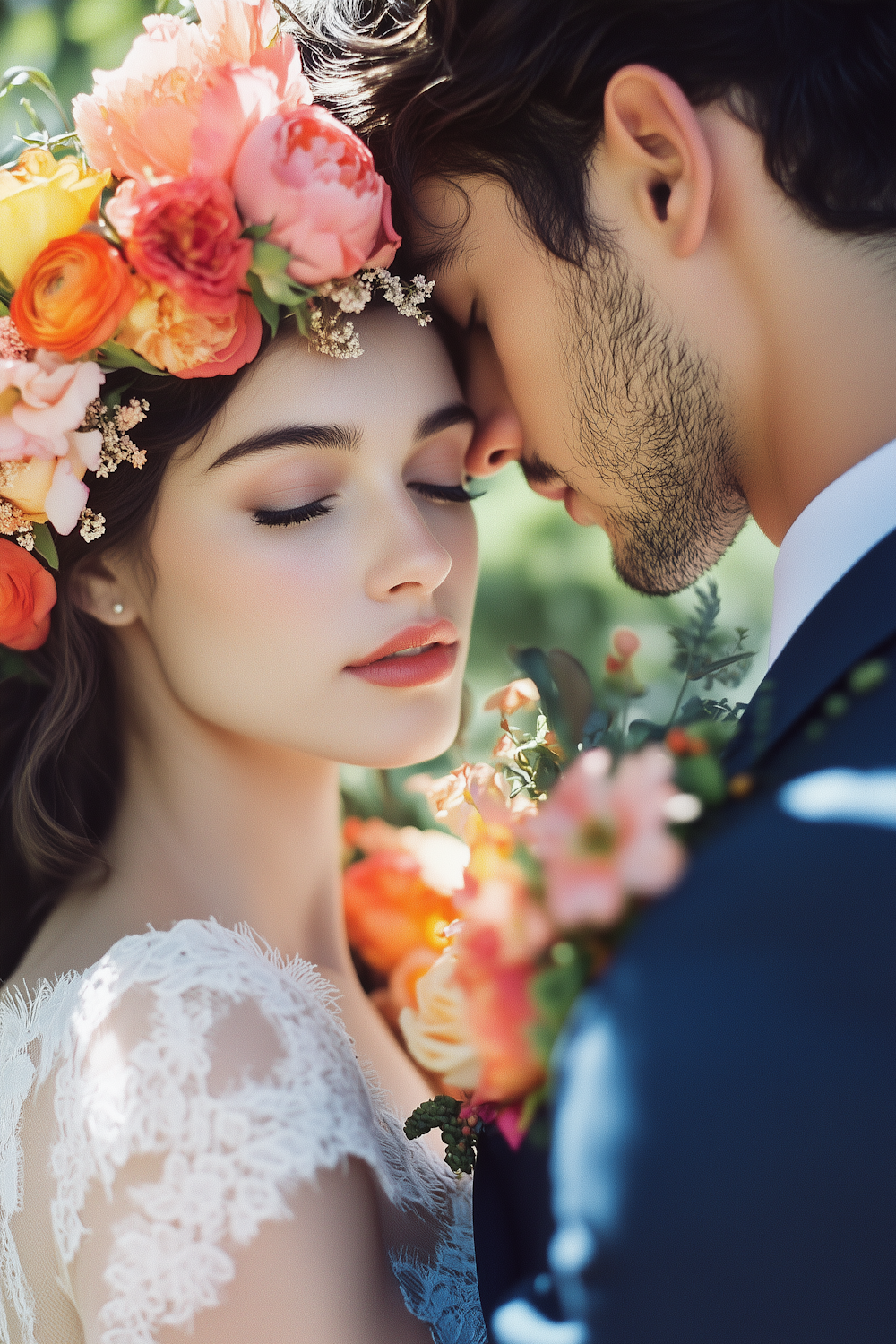 A romantic fantasy couple in an elaborate, magical fae court setting, reflecting the enchanting and dangerous world of Prythian in A Court of Thorns and Roses.
