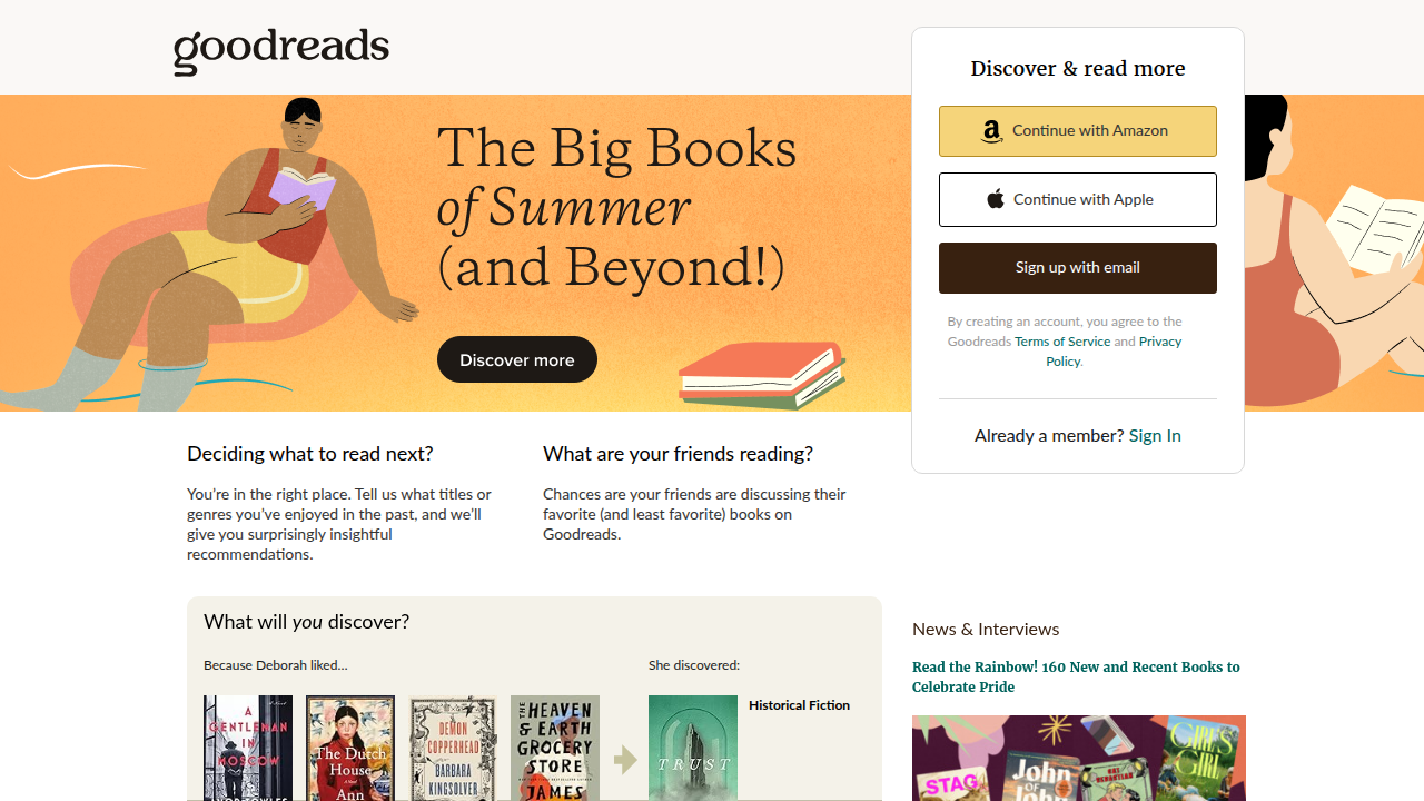 Goodreads is a popular platform for tracking books, reading reviews, and discovering new titles.
