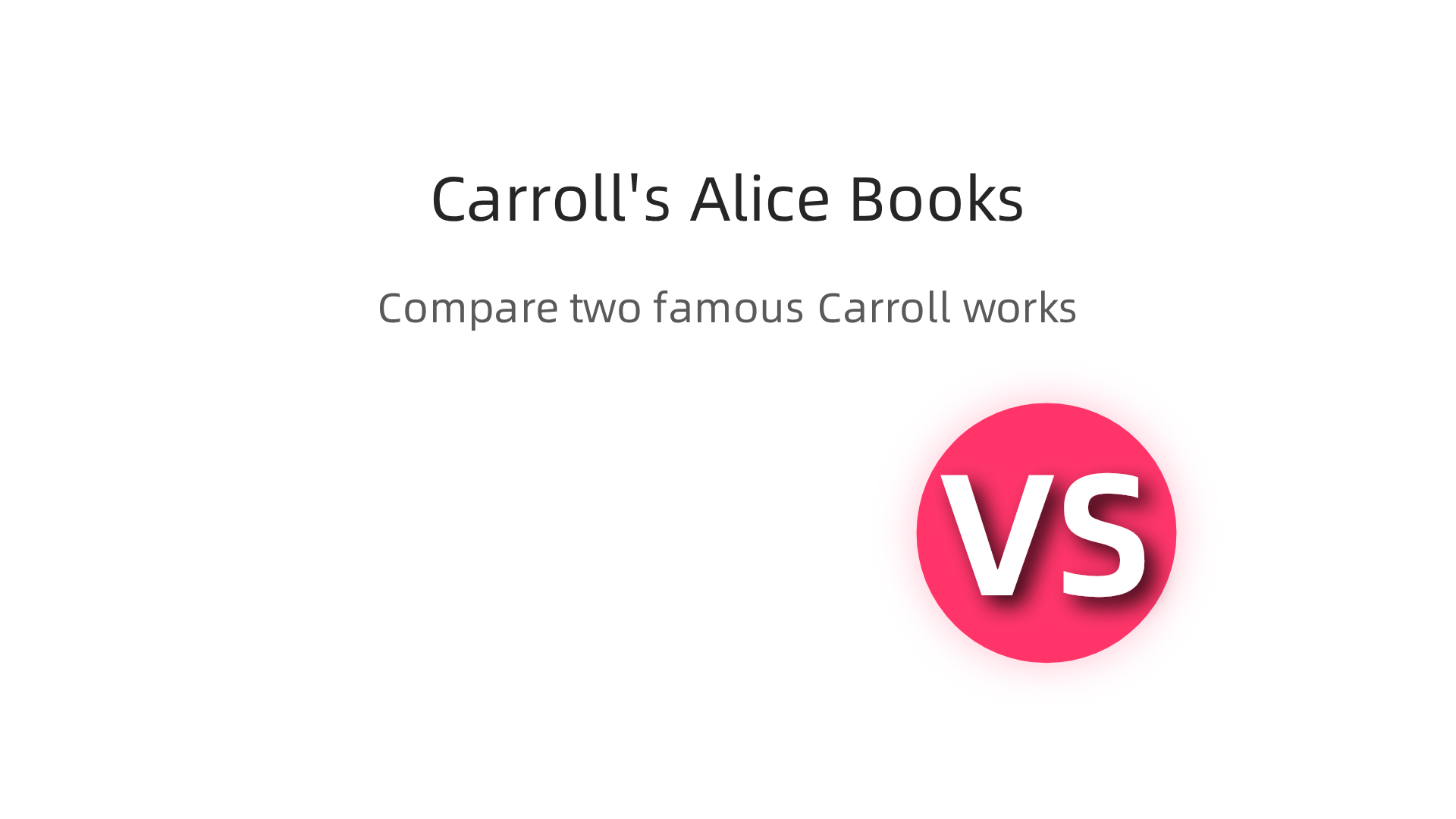 A visual overview of Lewis Carroll's two most famous works: Alice's Adventures in Wonderland and Through the Looking-Glass.