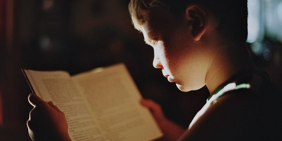 A parent reading a fantasy book to a child, highlighting the shared and multi-layered enjoyment of Narnia across generations.