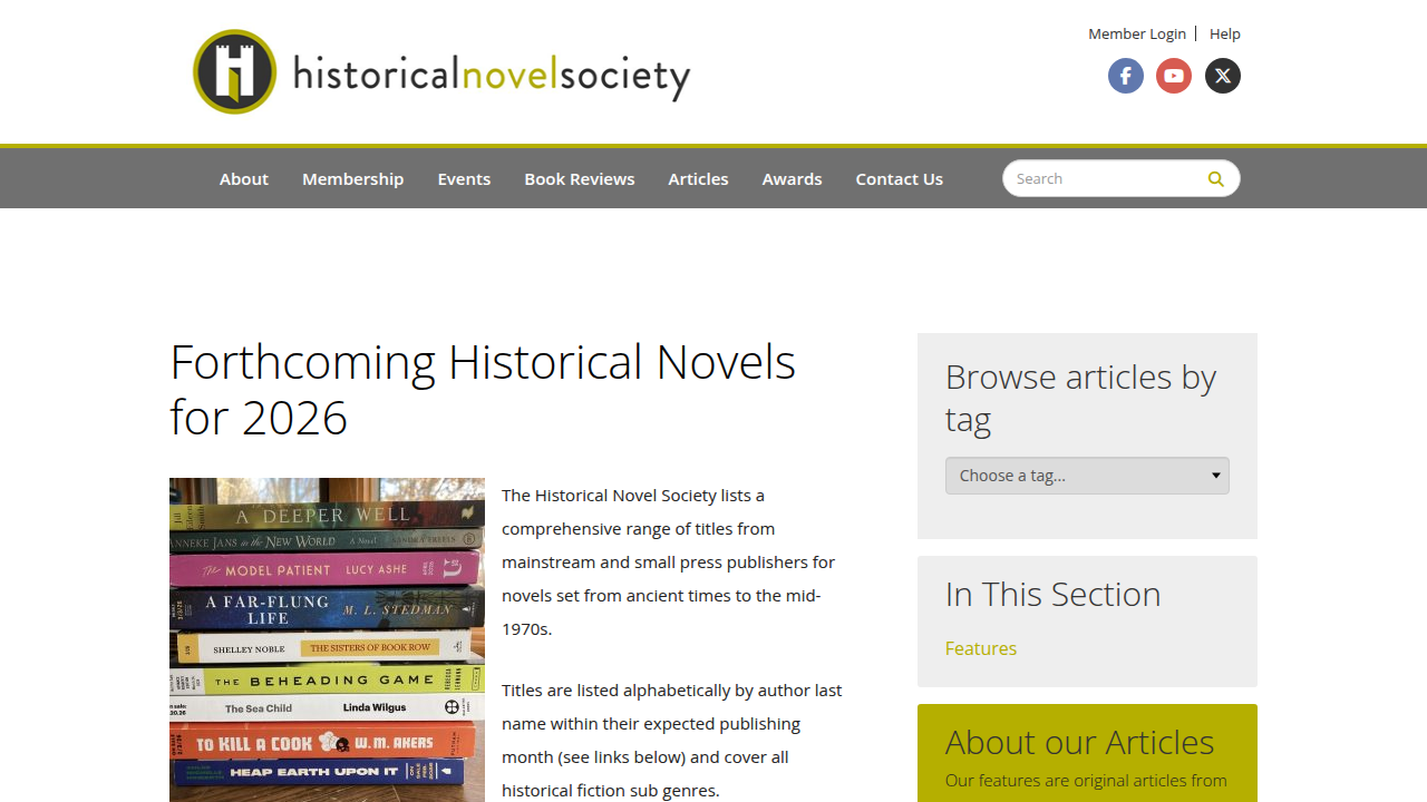 Browse upcoming historical novels from the Historical Novel Society, including titles where myth and history beautifully meet.