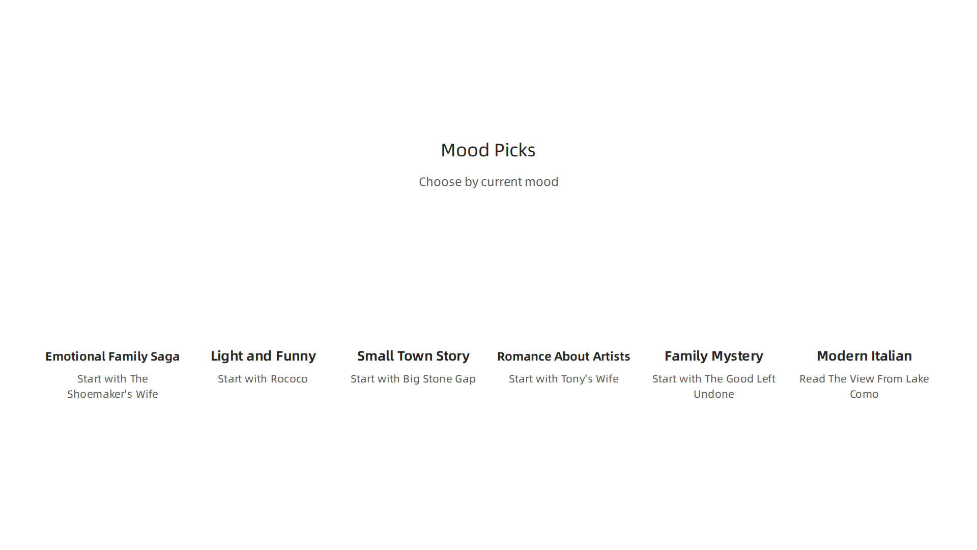 Choose your next Adriana Trigiani book based on your current reading mood.