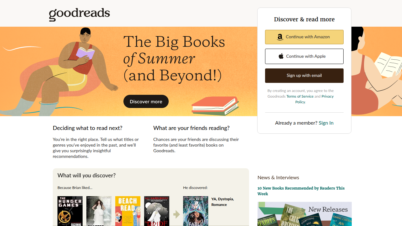 Goodreads provides a vast community platform for tracking reads, reviewing books, and engaging with fellow readers.